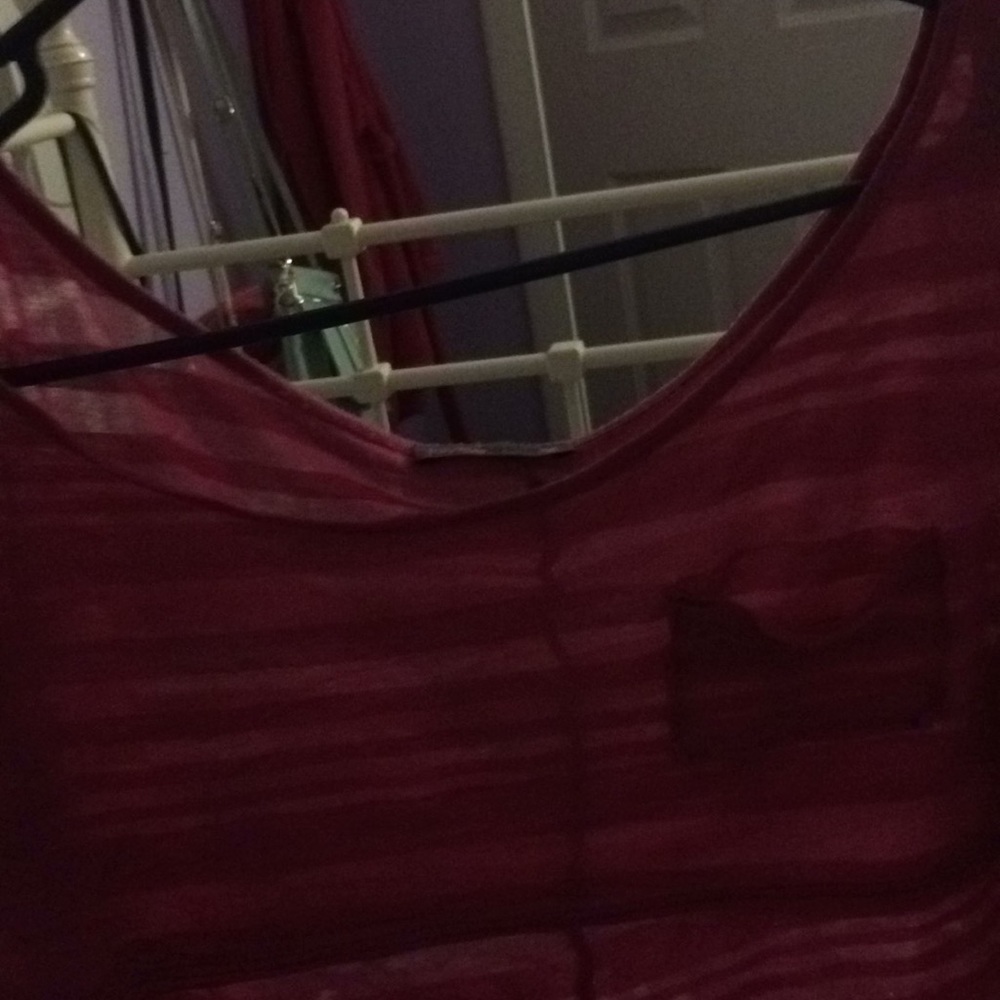 Hot pink striped crop top